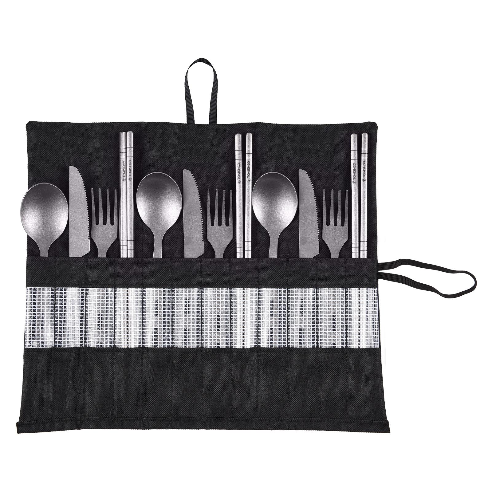 

12 шт. Ti столовые приборы походная вилка ложка резак палочки для еды ультра легкий набор столовых приборов для отдыха на природе серебряный