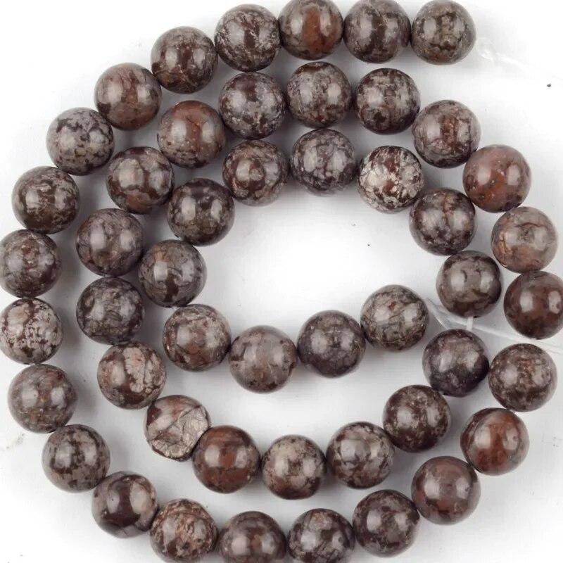 Natural Stone Coffee Jasper Natural Spacer Loose Bead for Jewelry Making DIY Bracelet Accessories ( Pick Size 4 6 8 10 Mm )