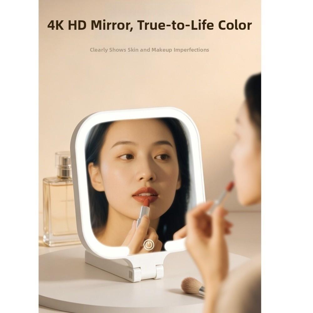 Touch Control Dimmable LED Makeup Mirror Bedroom Dressing Mirror  for Handheld,Tabletop&Travel