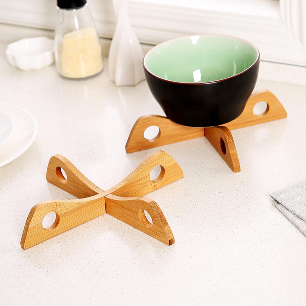 Compact Hanging Hole Table Mat Reversible Table Mat with Versatile Uses Bamboo Table Mat Holder with Removable Tray for Home