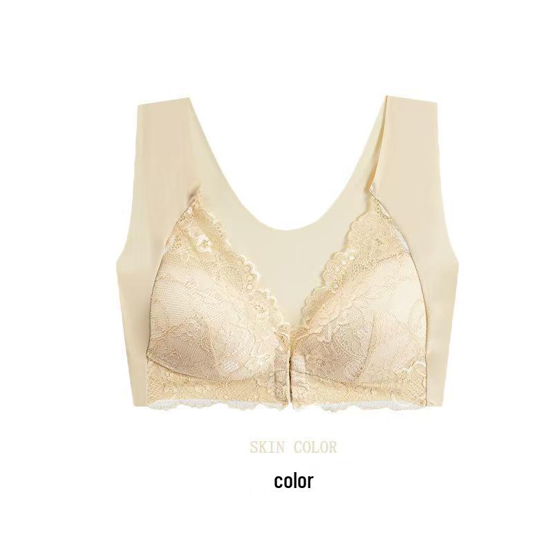 Plus Size Front Closure Lace Bra - Lifting & Wireless Seamless for Women