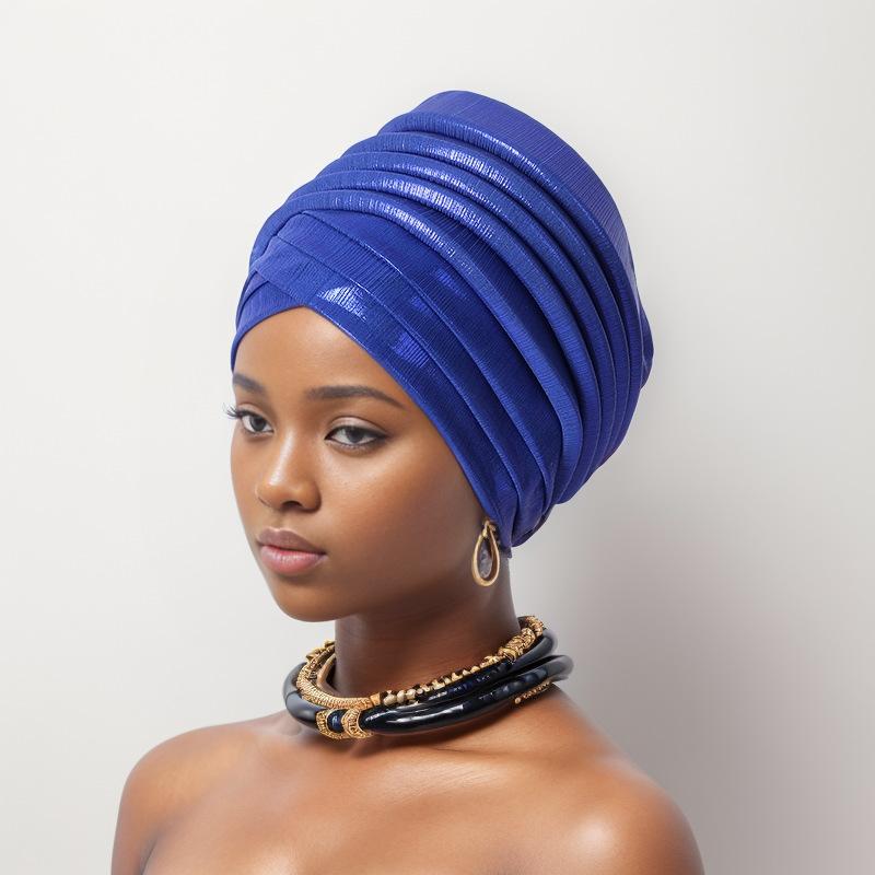 Beauty Strip Multi -Layer Exaggerated Turban Cap African Hat Muslim Turban Hat