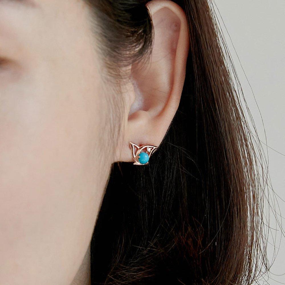 Muse Tulip Turquoise Silver Pink Earrings Tessvp13146S