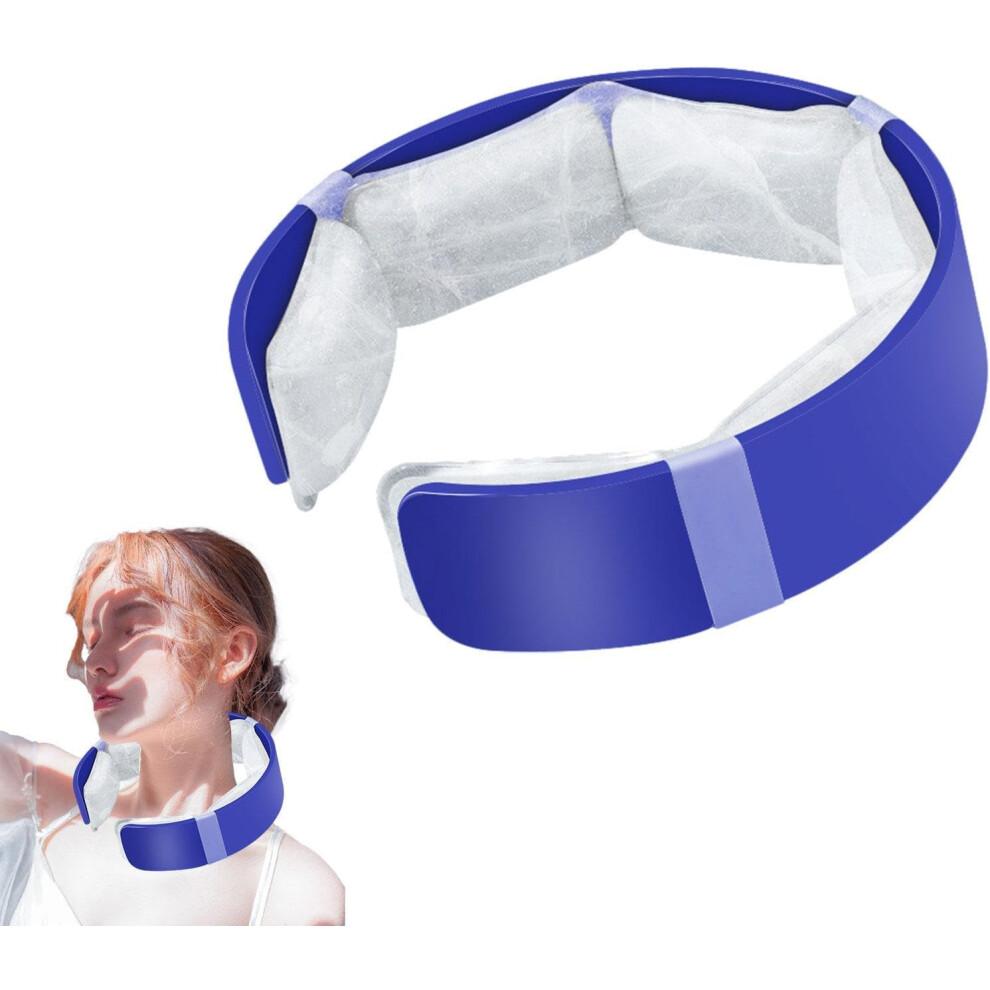 Cooling Neck Wrap Wearable Ice Cooling Tube Neck Band Reusable Cold Neck Cooler For Outdoor Sports Blue Band