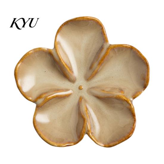 Artisanal Ceramic Condiment Dish Cherry Blossom Sauce Dish, Sushi Soy Dipping Bowl, Small Appetizer Plates Decorative Seasoning Serving for