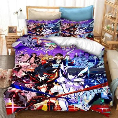 3D Gedrucktes Kill La Kill 3D Bettwäsche-Set Bettdecke Bettwäsche-Set Bettdecke Leinen Kissenbezüge Heimdekoration Einzel Doppel Twin King Queen