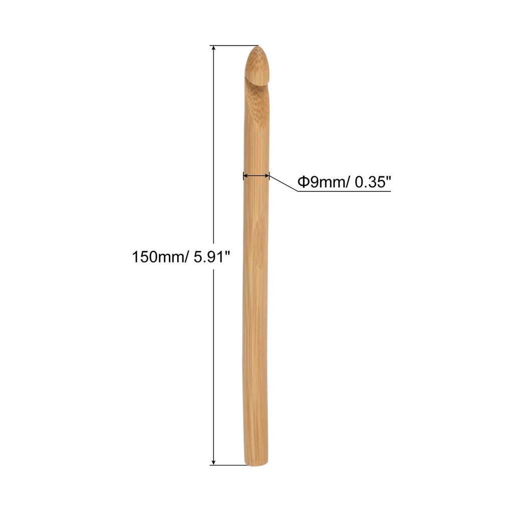6pcs Wooden Bamboo Crochet Hook 3mm-10mm Knitting Crochet Needles for DIY Craft Yarn