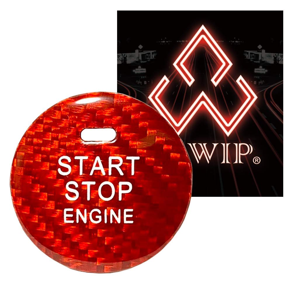 

ALWIP (Compatible with Toyota, Subaru, Daihatsu Compatible) Real Carbon Starter Button, Start Button Cover (Red Carbon 2) красный