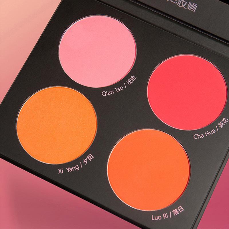 Палитра румян из четырех цветов «Экстремальный цвет»: Высокопигментированная, высоконасыщенная косметика для сцены, косплея, оперы и повседневного использования