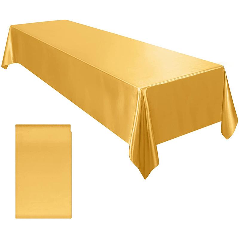 Rectangle Wedding Satin Tablecloth Light Luxury Cotton and Linen Satin Tablecloth Wedding Table Cloth Banquet Decor 147x260cm