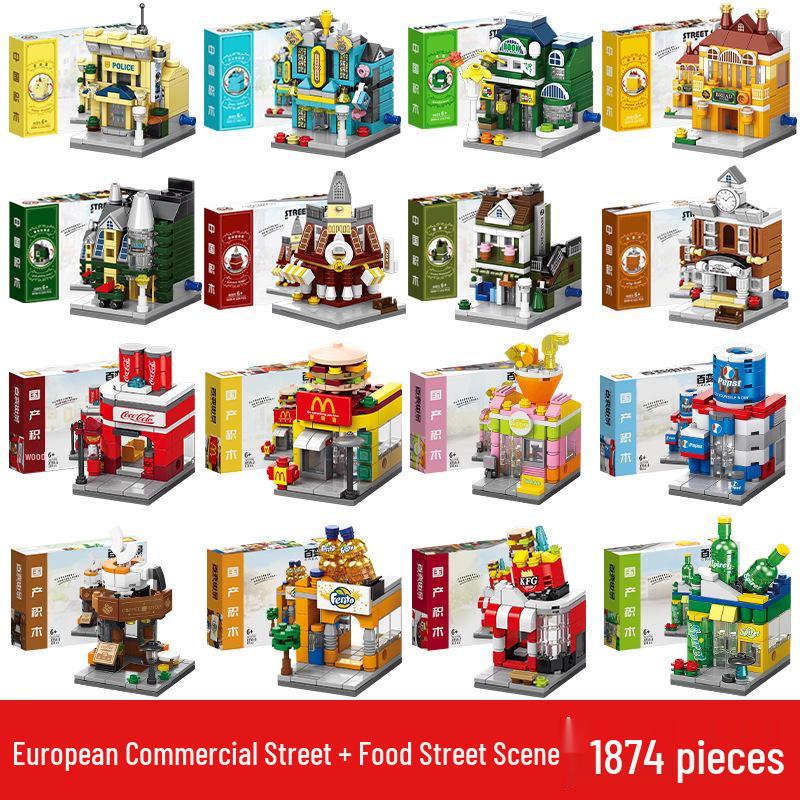 2025 Street Scene Lego-Compatible Architecture Model: Educational Assembly Toy for Kids and Boys