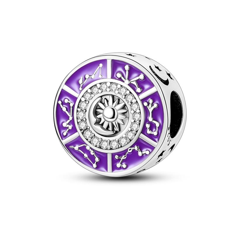 Original 925 Sterling Silver Charms Bead Birthday Month Heart Birthstone Angel Pendant Fit Original Bracelet For Women DIY Gift