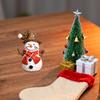 Christmas Snowman Figurine Ornament Holiday Figure Xmas Sculpture for Desktop Party Indoor