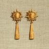 Sun Flower Pendant Earrings Retro Personality Versatile Earrings Fashion Light Luxury Premium Earrings Women