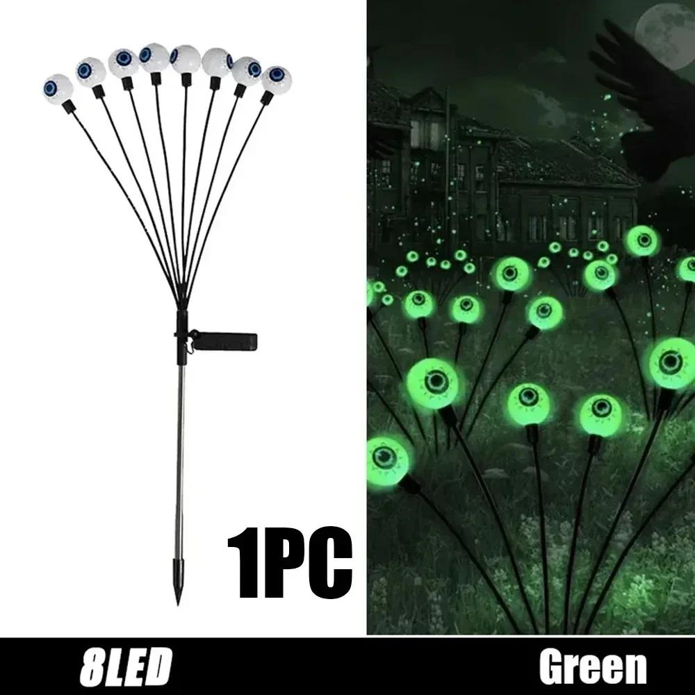 Halloween Ghost Eye Solar String Lights Eyeball Stake Lights Outdoor Garden Yard Decoration Holiday Christmas Party Display