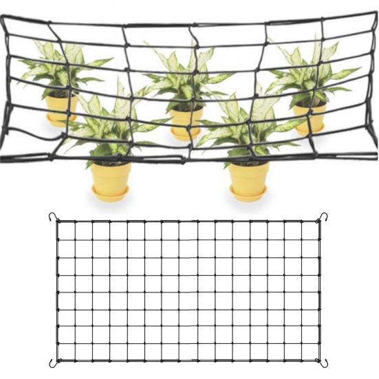 Grow Tent Trellis Netting with 4 Hooks Elastic Nylon Mesh Heavy Duty Support Growth Scrog Net Garden Netting