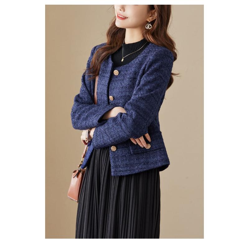 New Autumn and Winter Women's Clothing Fashionable Commuting Temperament Age-reducing High-end Sense Woolen Long-sleeved Jacket