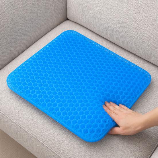 Summer Gel Seat Cushion, Thick Honeycomb Ice Cooling Pad for Pressure Pain Relief, Breathable Car Seat Office Chair Cooling Sitting Mat