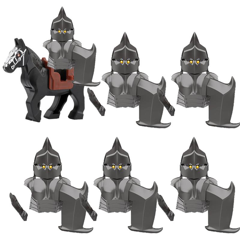 MOC Středověké Vojenské Stavební Kostky Elfský Bojovník Ork Rohan Gondor Rytíř Sada Postav Zvířecí Armáda Zbraň Luk Kuše Hračka