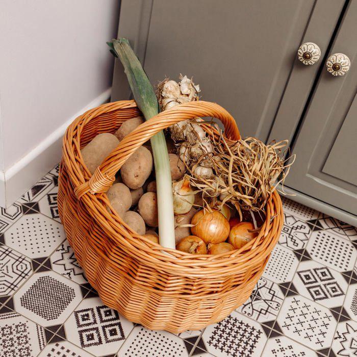 Panier pique-nique - CREATIVE HOME - Creative Home - Osier artisanal - Marron naturel - Ficelles amovibles