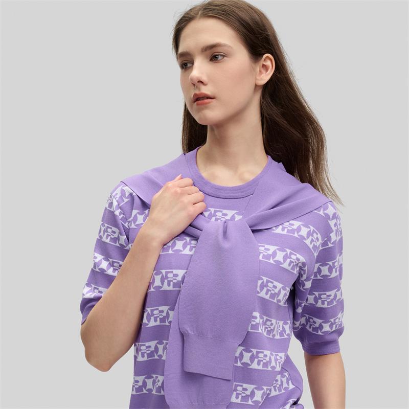 New FILA Knitwear Women's Jumping Purple F11W434407FPU