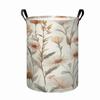 1pc, Neutral Dried Wildflower Watercolor Print Laundry Basket, Collapsible Storage Hamper, Warm Tone Farmhouse Clothes Storage Bin, Laundry Baskets