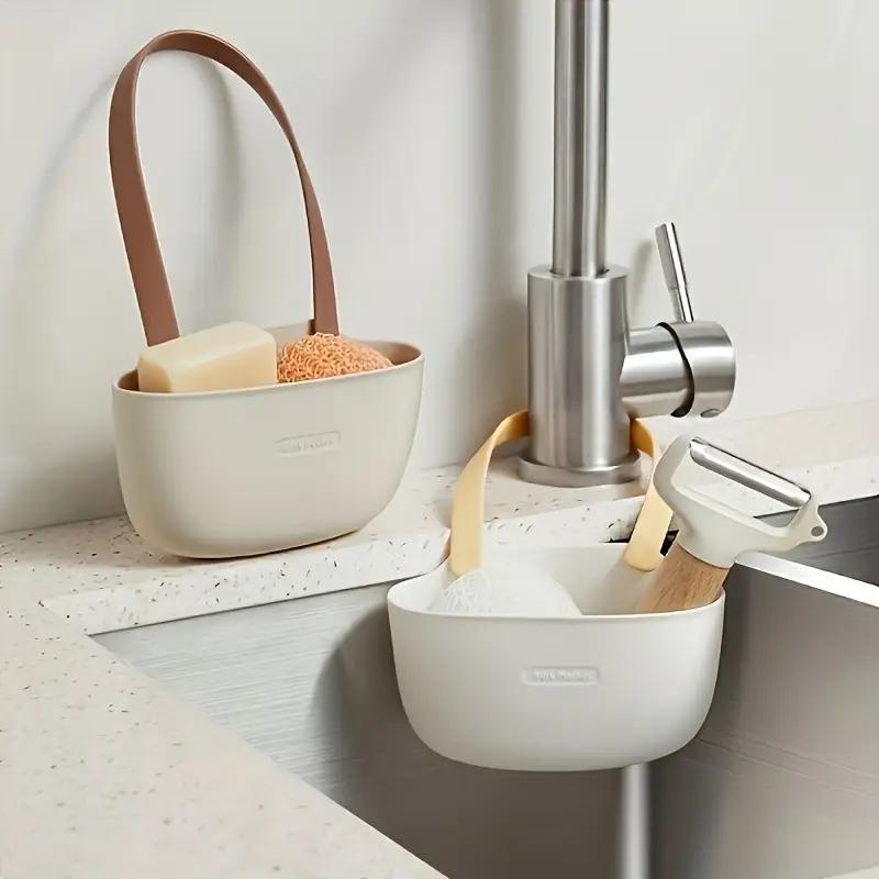 Suport pentru chiuvetă de bucătărie, coș de scurgere agățat, organizator pentru raft cu burete pentru săpun, suport pentru robinet de baie, rack, accesorii de bucătărie