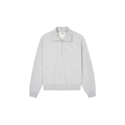 MLB Sweatshirt à col polo demi-zip Confortable Élégant Beau Léger Femme sweatshirts Gris Clair 3FMTB0341-44MGS