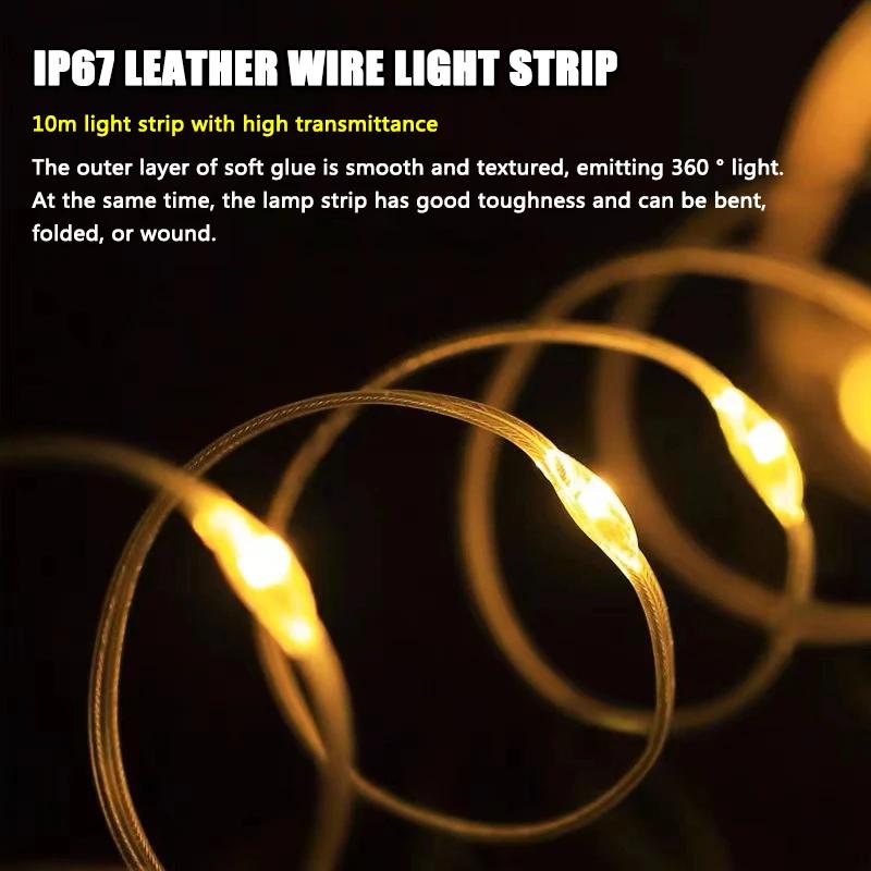 LED Light String Portable Camping Light 2000mAh Rechargeable 10m Outdoor Atmosphere Tent Wedding Christmas Decor Strip Star Lamp