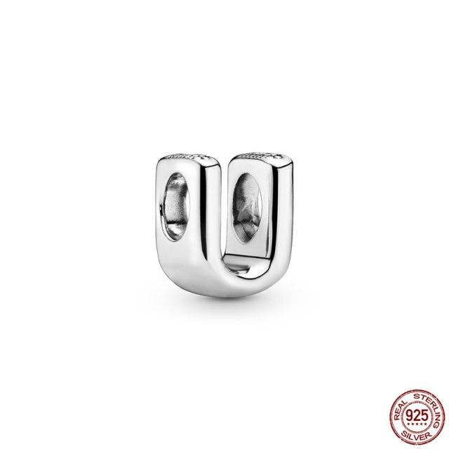 

100% подлинный 925 пробы серебряный кулон памятная буква AZ серия бисер оригинальный браслет-подвеска Panjia ювелирные изделия