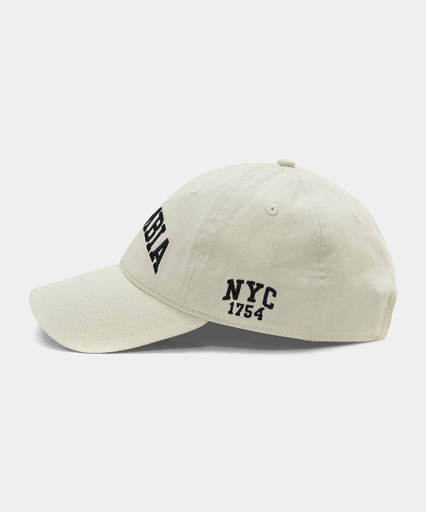 COLUMBIA UNIVERSITY Columbia 1754 Washed Oversized Cap_Ivory