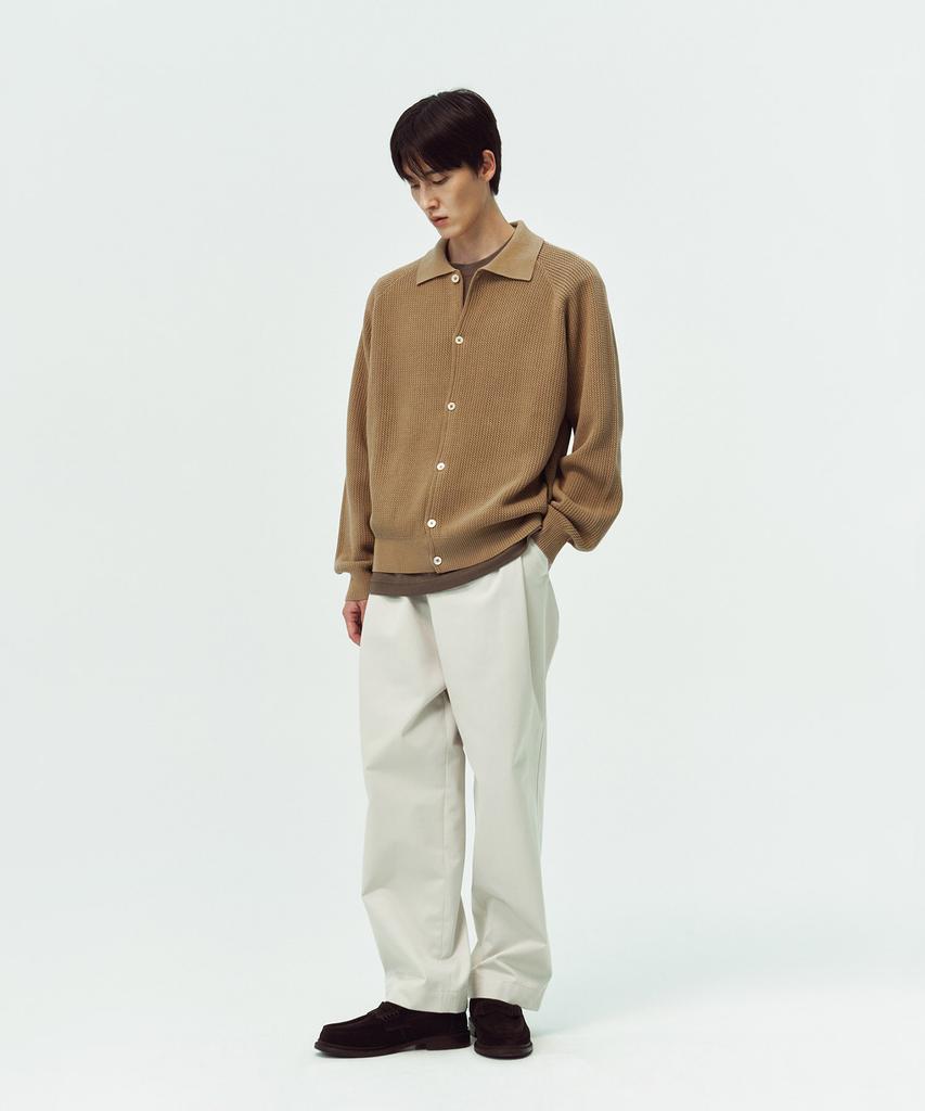 Blankroom Raglan Collar Cardigan_Camel