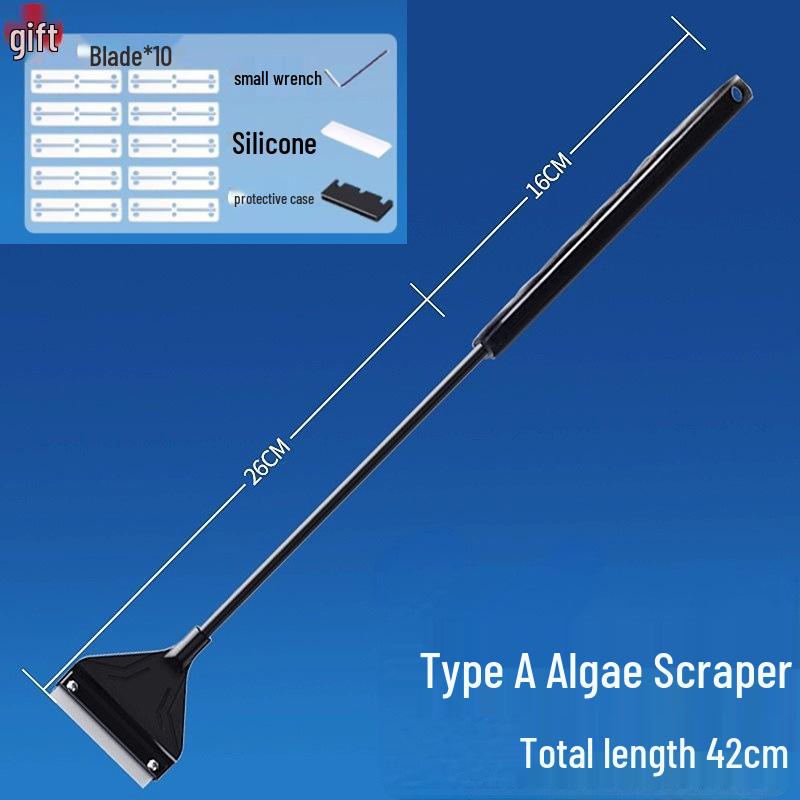 Algae Scraper & Cleaner for Aquariums - Plant Tank Brush & Remover