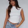 2025 Sommer Slim Fit Stehkragen Ärmellose Weste - Damen Einfarbiges Mode Top