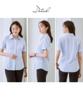 Shirts and Blouses for Striped Shirt Buttons To Prevent Sax [Nissen] Women, Cut-and-sew Short-sleeved (with Peeks) (sweat-absorbing, Quick-drying,