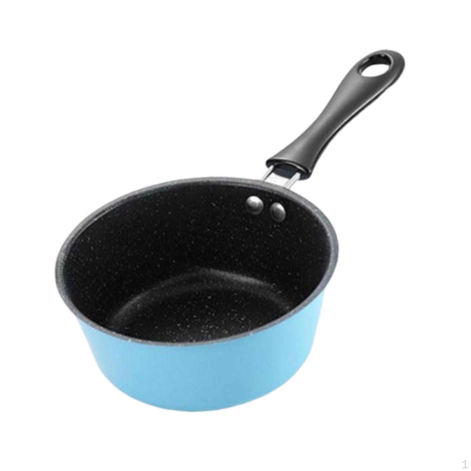 

Компактная чугунная кастрюля-ковш с антипригарным покрытием для кухни и использования в автодоме синий