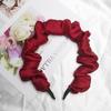 Lystrfac Solid Color Slik Padded Pleated Hairband for Women Fashion Scrunchy Headband Retro Hair Loop Female Hair Accessories
