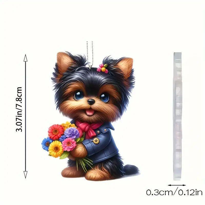 

Собака Привлекательное акриловое подвесное украшение для праздничного стиля зеркала заднего вида