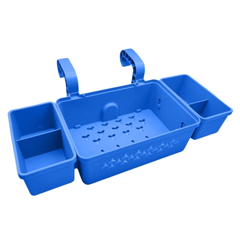 Swimming Pool Drinks Holder Hanging Storage Basket, Waterproof Mesh Organizer Removable Frame for Swim Gear Accessories