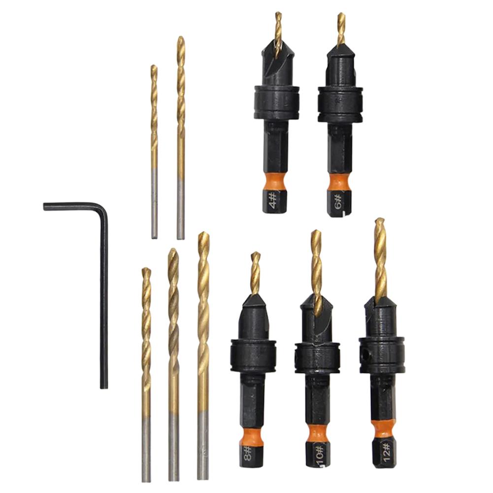DIY Woodworking Project Adjustable Drill Bit 82 Countersink Angle Adjustable Depth Control Clean Burr-free Holes