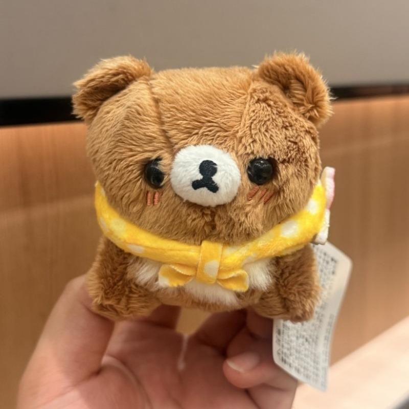 NEW Japanese Rilakkuma 10th Anniversary Honey Squad Fluffy Plush Toy Pendant Beret Kiiroitori Sweet Bear Stuffed Doll Bag Charm