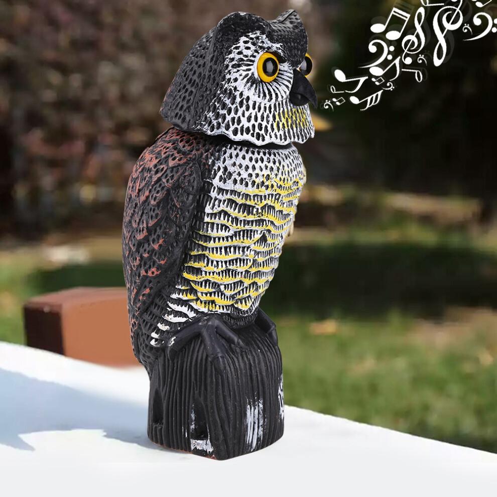 Tête de hibou rotative à 360 pour repousser les oiseaux dans les jardins, répulsif à oiseaux avec des détails réalistes et une construction