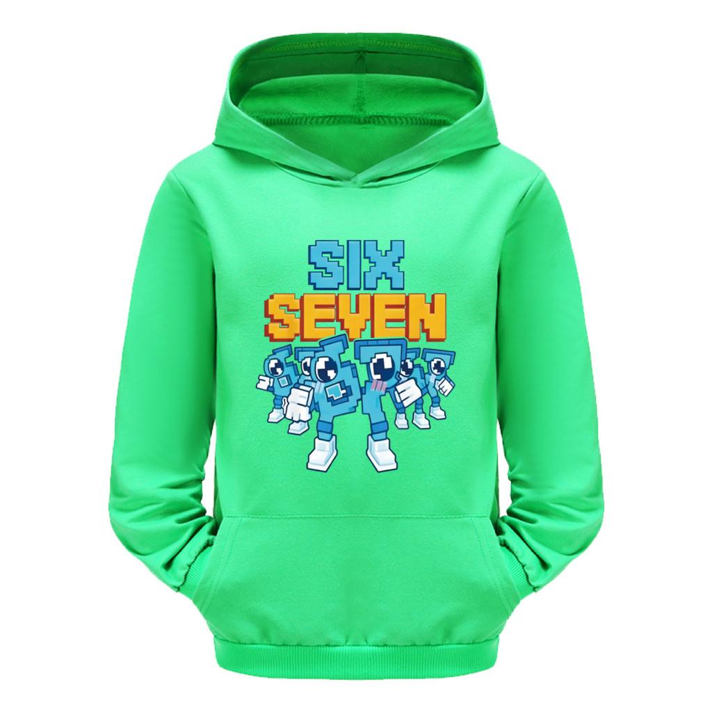 5195 Dětské chlapecké dívčí mikiny s dlouhým rukávem a potiskem Steal a Brainrot 67 Six Seven