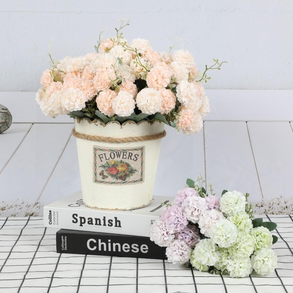 Colorful Simulation Hydrangeas Fade-Resistant Realistic Fake Flowers Table Ornaments DIY Artificial Plants