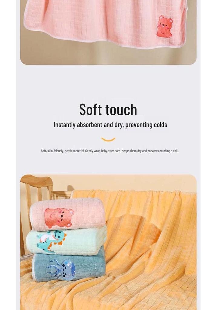 Ultra-Soft Quick-Dry Baby Bath Towel & Blanket - Coral Fleece, Thickened, No Shedding