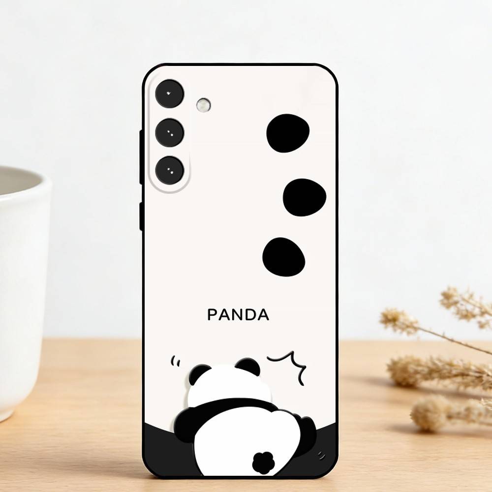 P-Panda illustration Phone Case For Samsung Galaxy A73,A72,A71,A70,A53,A52,A51,Others Soft Black Cover Samsung a11