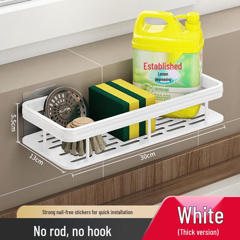

Настенная полка для кухонных полотенец и приправ - Без сверления, Многофункциональный органайзер для раковины