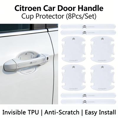 8Pcs TPU Car Door Handle Protector Anti-Scratch Sticker For C3 C4 C5 Berlingo Picasso Auto Door Edge Guard Accessories