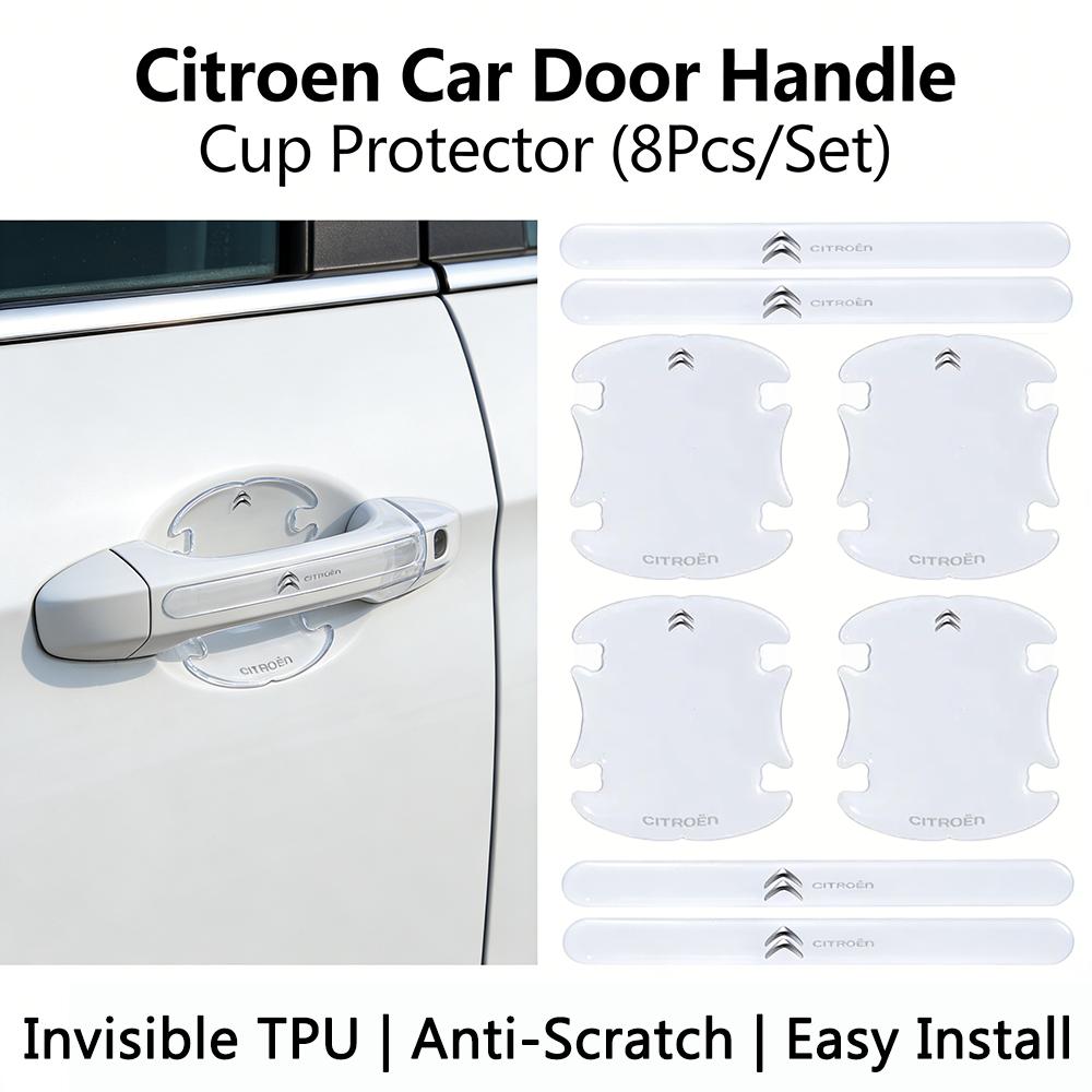 8Pcs TPU Citroen Car Door Handle Protector Anti-Scratch Sticker For C3 C4 C5 Berlingo Picasso Auto Door Edge Guard Accessories