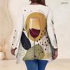 Women Plus Size V Neck Long Sleeve Motorcycle Printed Asymmetric Hem Tunic Top